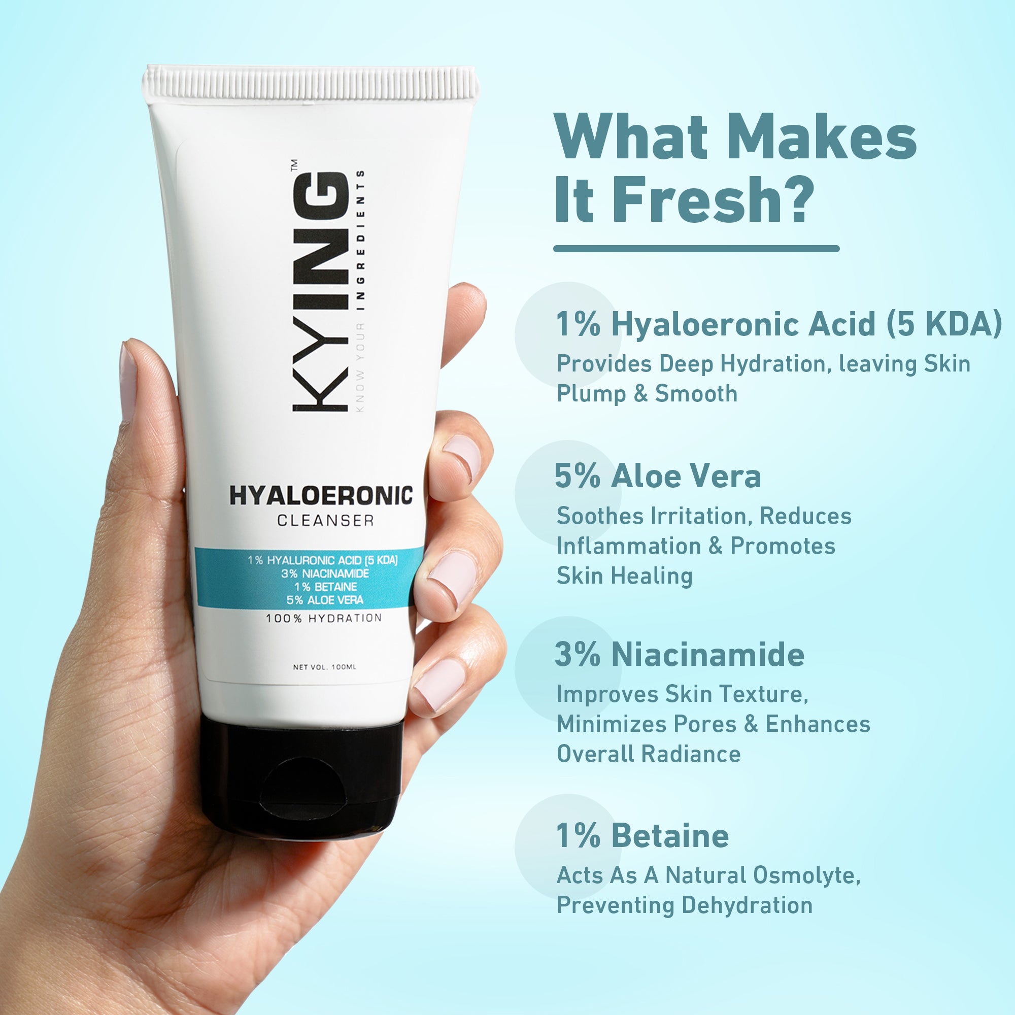 KYING® Hyaloeronic Face Cleanser, 100ml