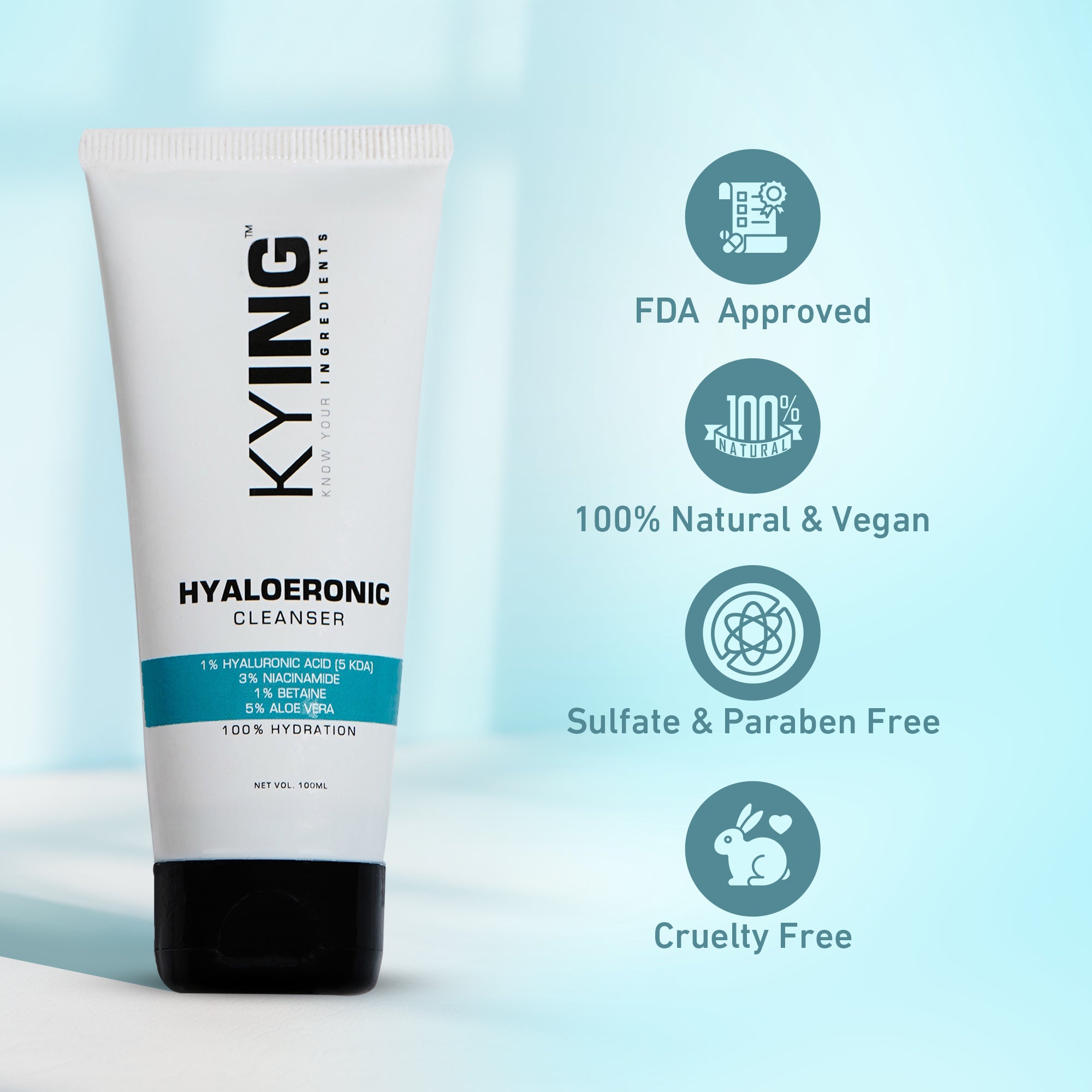 KYING's Hyaloeronic Face Cleanser, 100ml