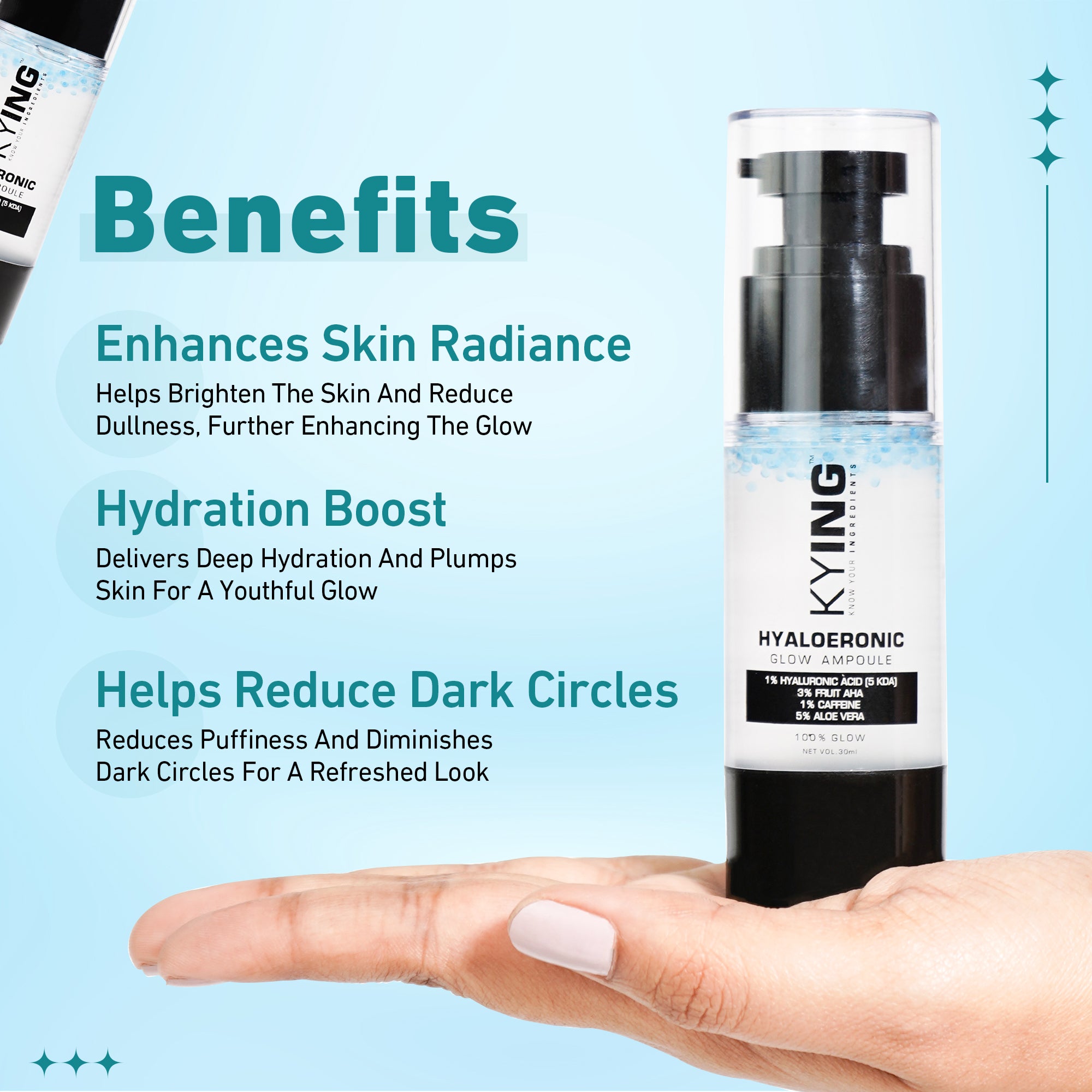 KYING® Hyaloeronic Glow Ampoule Serum (Korean Beauty), 30ml