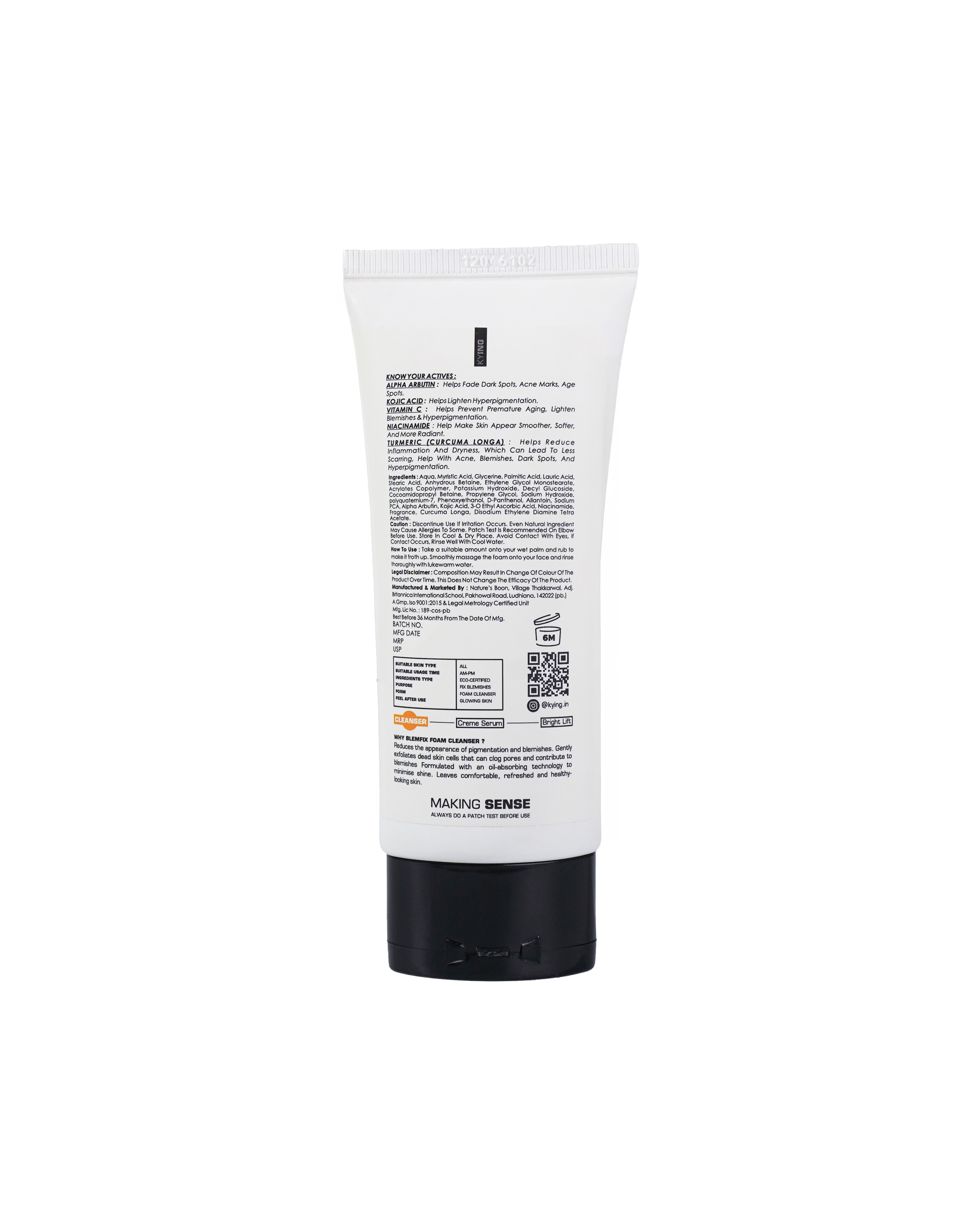 KYING BlemFix Face Cleanser | Removes Blemishes & Dark Spots | Deep Cleansing Face Wash