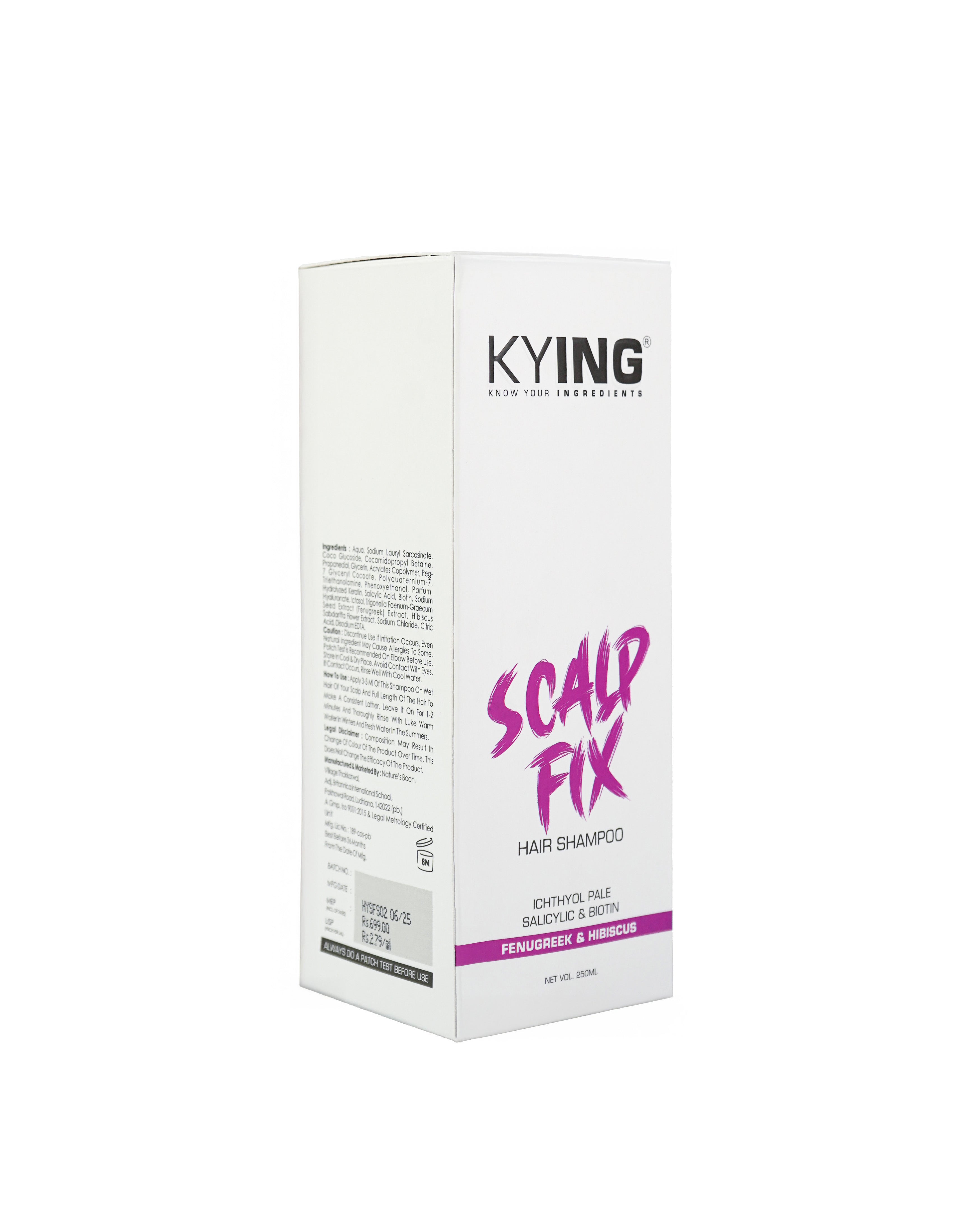 KYING® Scalp Fix Hair Shampoo | Controls Dandruff, Itchy & Flaky Scalp - 250ml