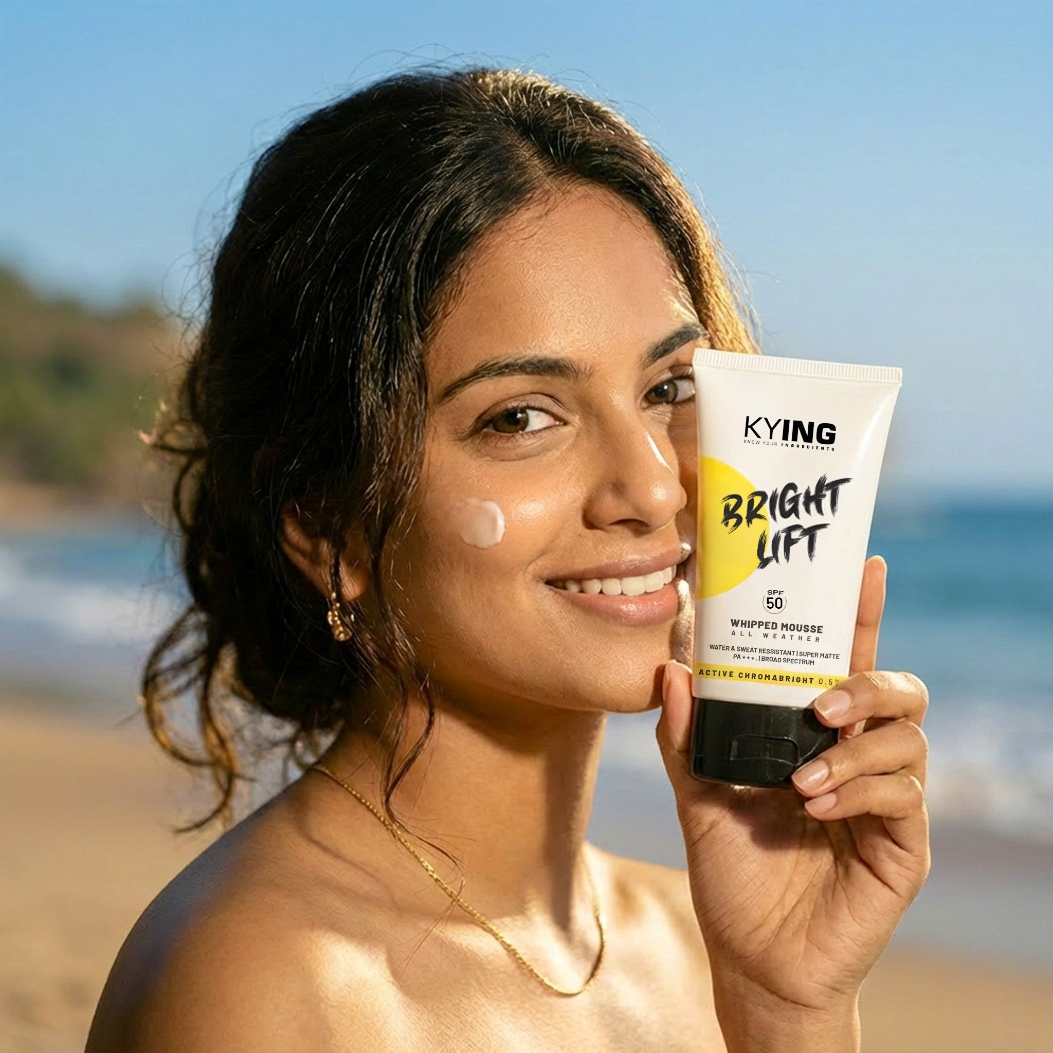 KYING® Bright Lift Whipped Mousse SPF50, with Active Chromabright for Instant & Long Lasting Brighteness, 30g