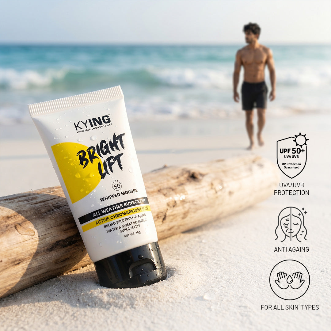 KYING® Bright Lift Whipped Mousse SPF50, with Active Chromabright for Instant & Long Lasting Brighteness, 30g