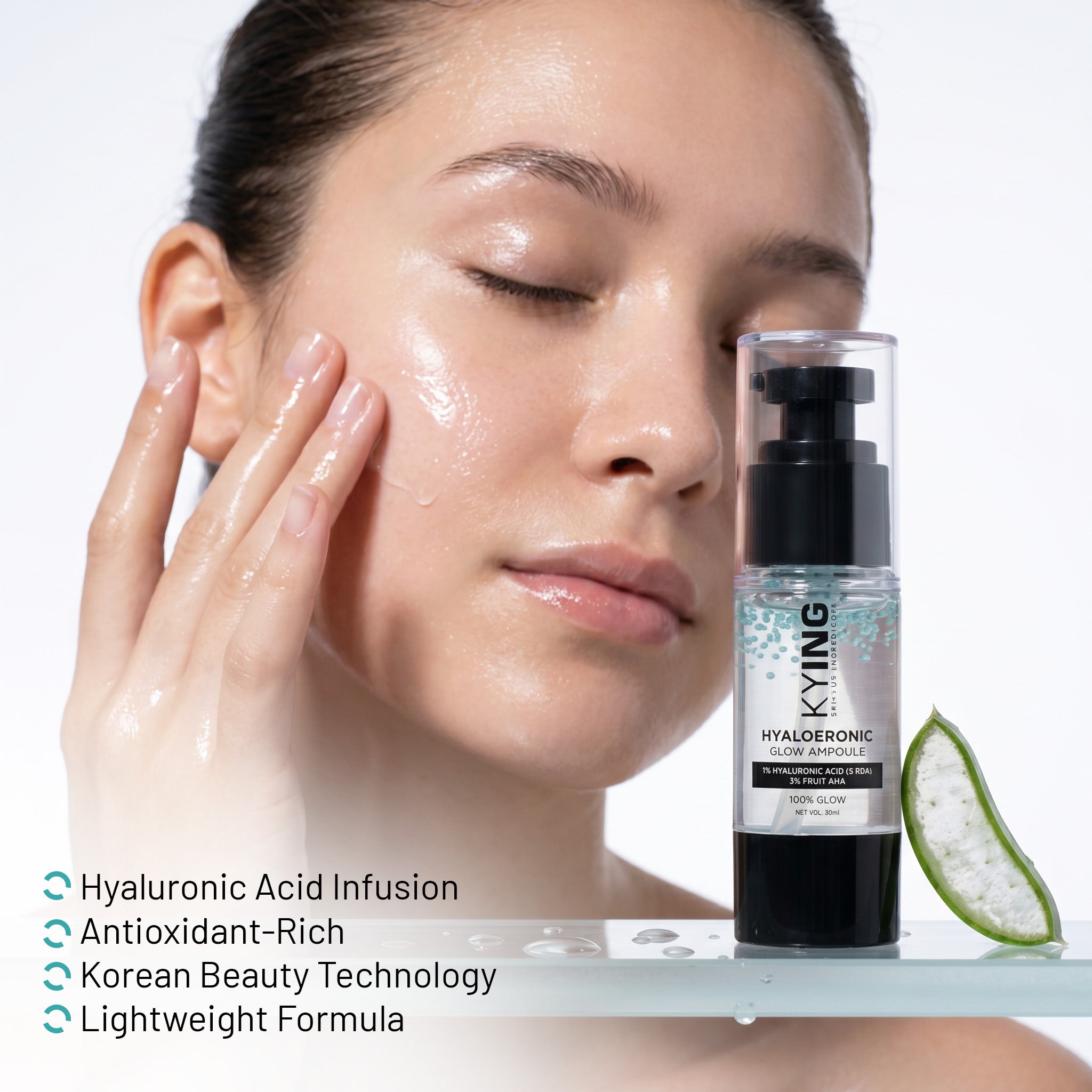 KYING® Hyaloeronic Glow Ampoule Serum (Korean Beauty), 30ml