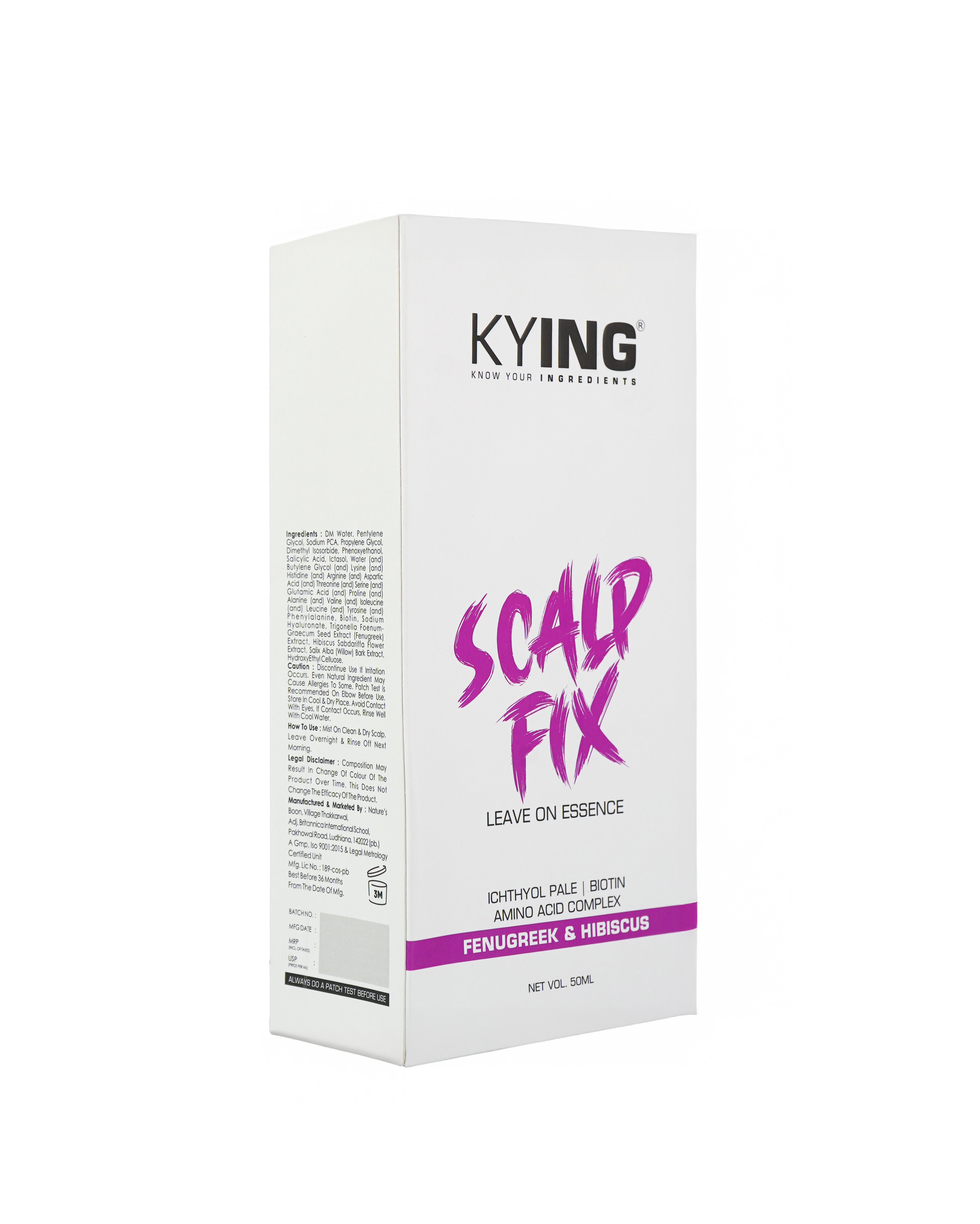 KYING Scalp Fix Leave-On Essence | For Nourishing Care & Anti-Dandruff Serum | Paraben Free - 50ml